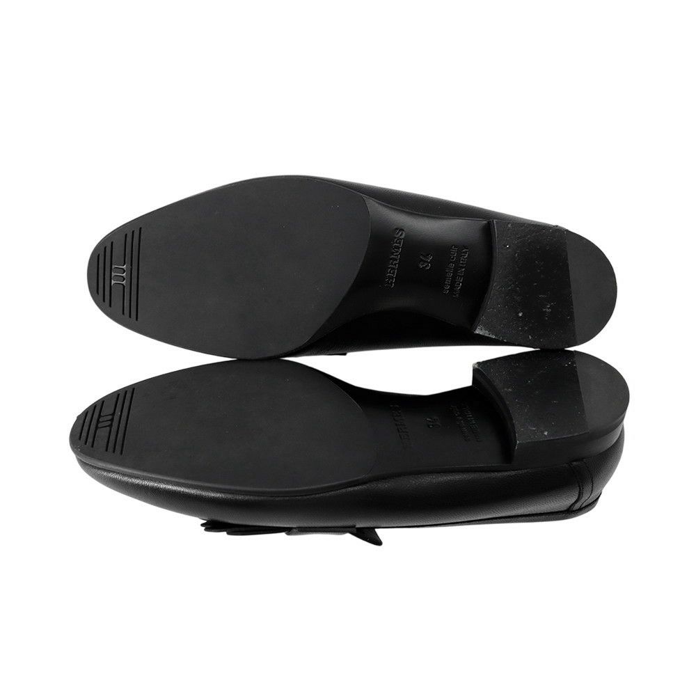 エルメス モカシン ロワイヤル レザー レディースサイズ34 HERMES 靴 黒