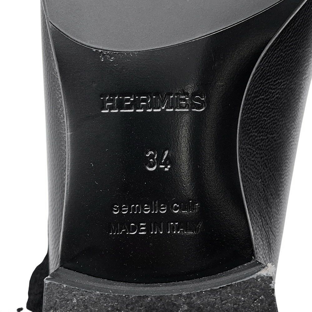 エルメス モカシン ロワイヤル レザー レディースサイズ34 HERMES 靴 黒