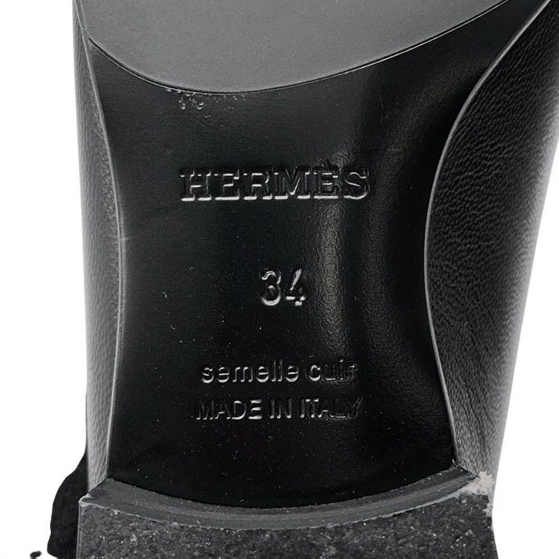 エルメス モカシン ロワイヤル レザー レディースサイズ34 HERMES 靴 黒