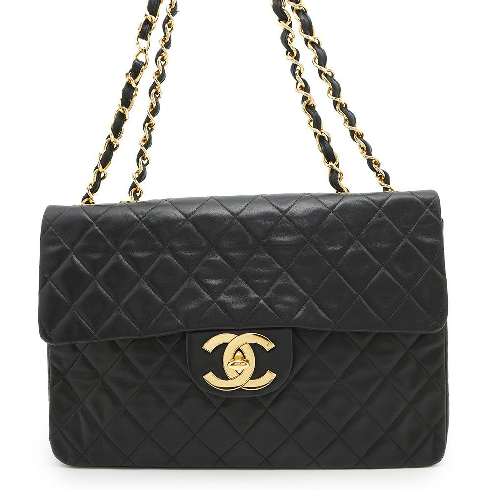 シャネル チェーンショルダーバッグ デカマトラッセ34 ココマーク ラムスキン A01094 CHANEL デカマト 黒