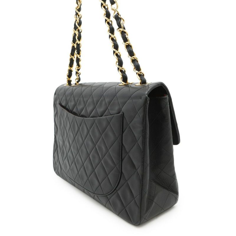 シャネル チェーンショルダーバッグ デカマトラッセ34 ココマーク ラムスキン A01094 CHANEL デカマト 黒