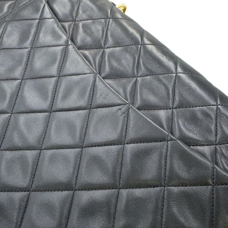 シャネル チェーンショルダーバッグ デカマトラッセ34 ココマーク ラムスキン A01094 CHANEL デカマト 黒