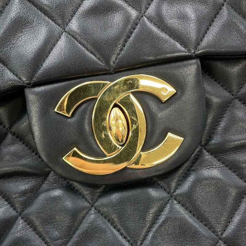 シャネル チェーンショルダーバッグ デカマトラッセ34 ココマーク ラムスキン A01094 CHANEL デカマト 黒