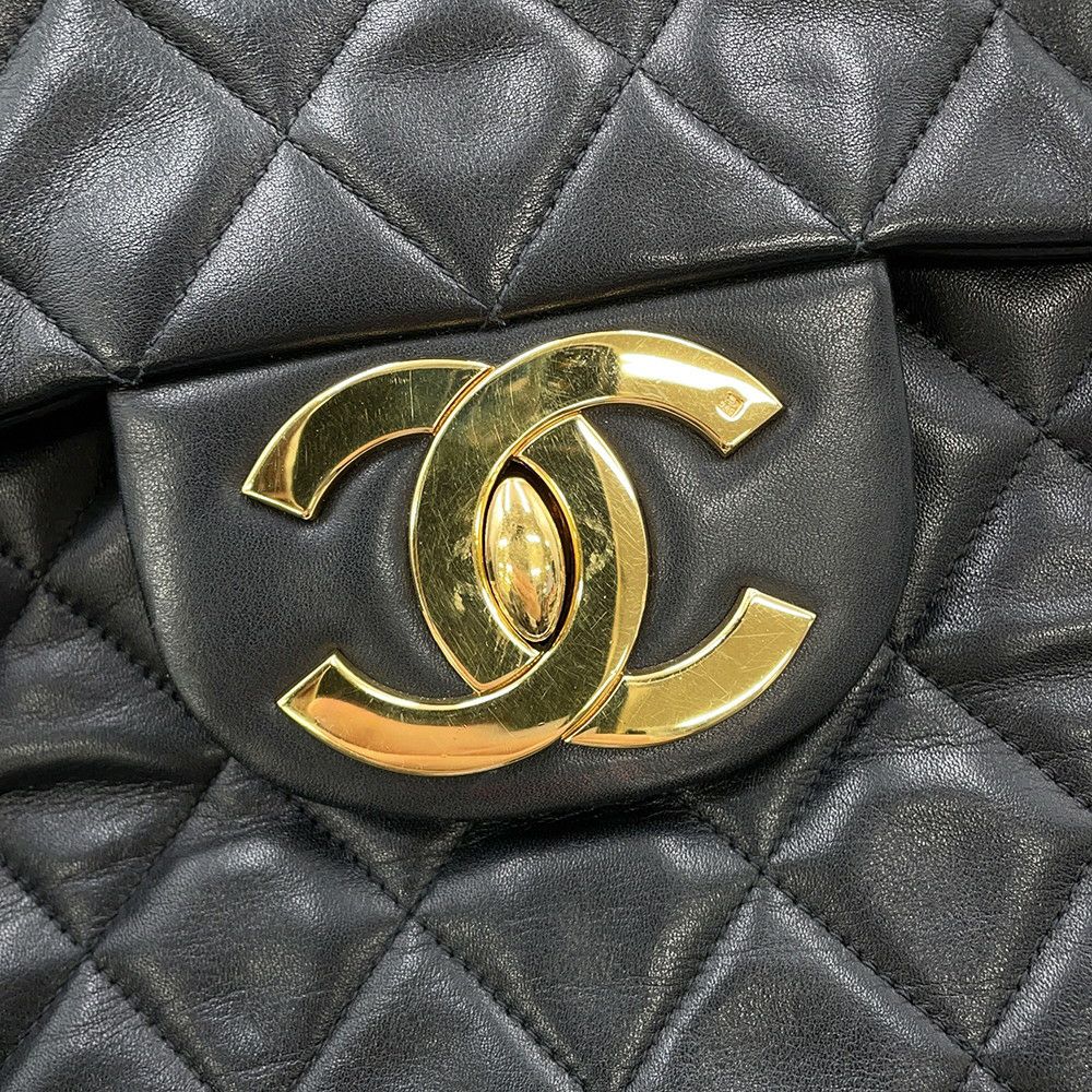 シャネル チェーンショルダーバッグ デカマトラッセ34 ココマーク ラムスキン A01094 CHANEL デカマト 黒