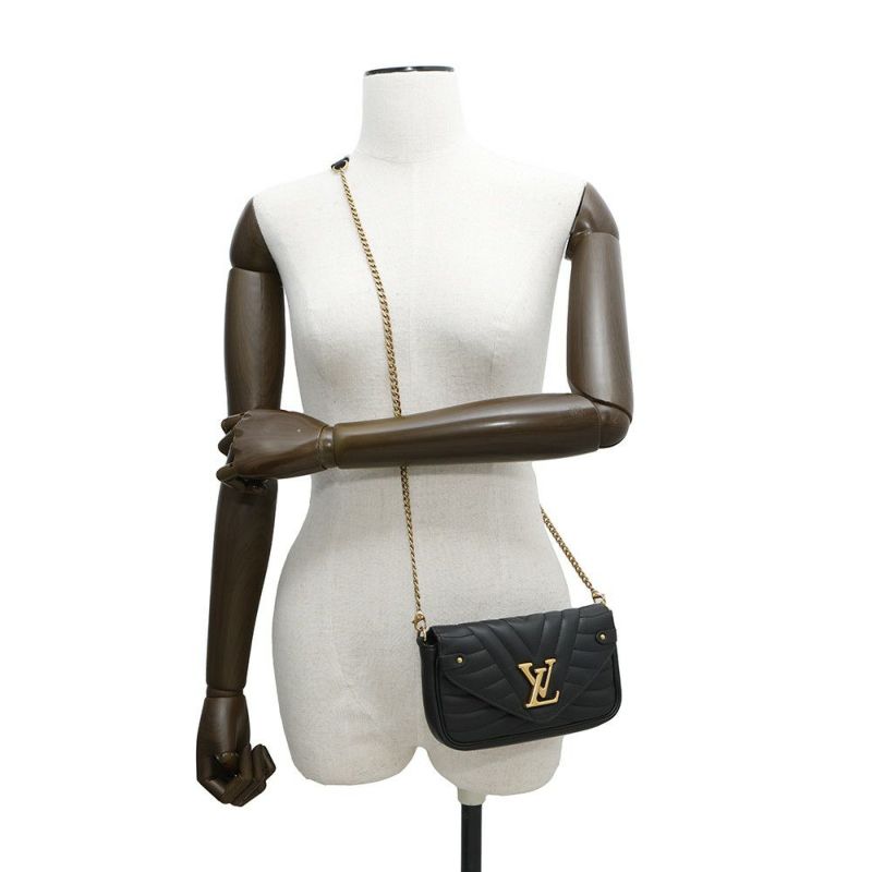 ルイヴィトン チェーンウォレット ニューウェーブ ポシェット・チェーン M63929 LOUIS VUITTON 長財布 ブラック 黒