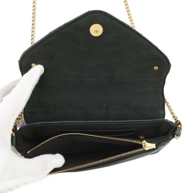 ルイヴィトン チェーンウォレット ニューウェーブ ポシェット・チェーン M63929 LOUIS VUITTON 長財布 ブラック 黒