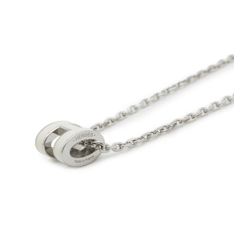 エルメス ネックレス ミニ・ポップアッシュ ホワイト/シルバー金具 HERMES アクセサリー ポップH