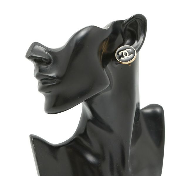 シャネル イヤリング ココマーク ラウンド メタル 01P CHANEL アクセサリー 黒