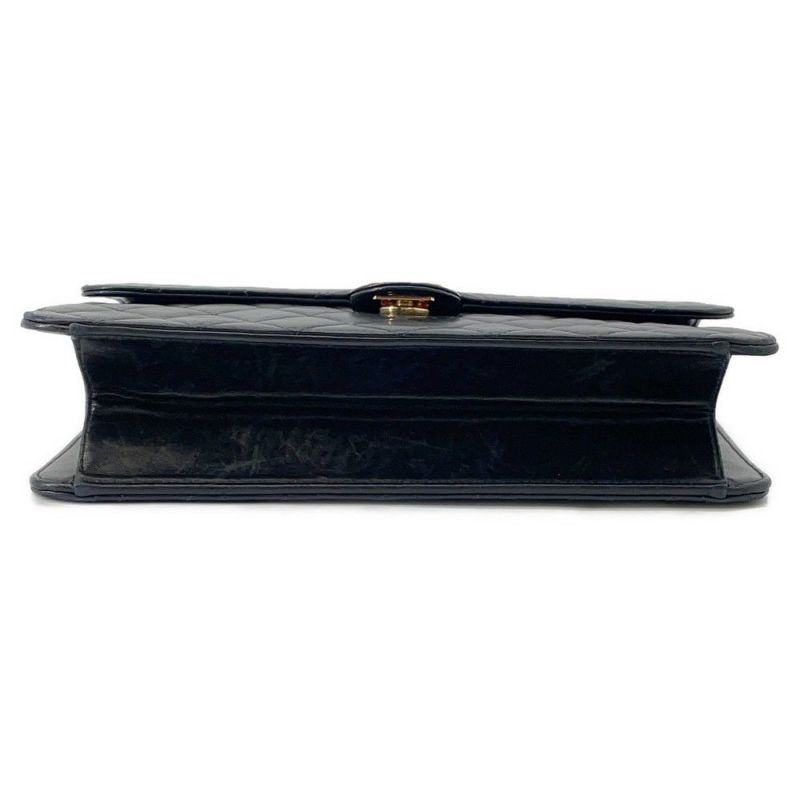 シャネル チェーンショルダーバッグ マトラッセ ココマーク プッシュロック ラムスキン A03570 CHANEL 黒