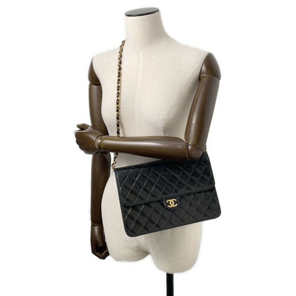 シャネル チェーンショルダーバッグ マトラッセ ココマーク プッシュロック ラムスキン A03570 CHANEL 黒