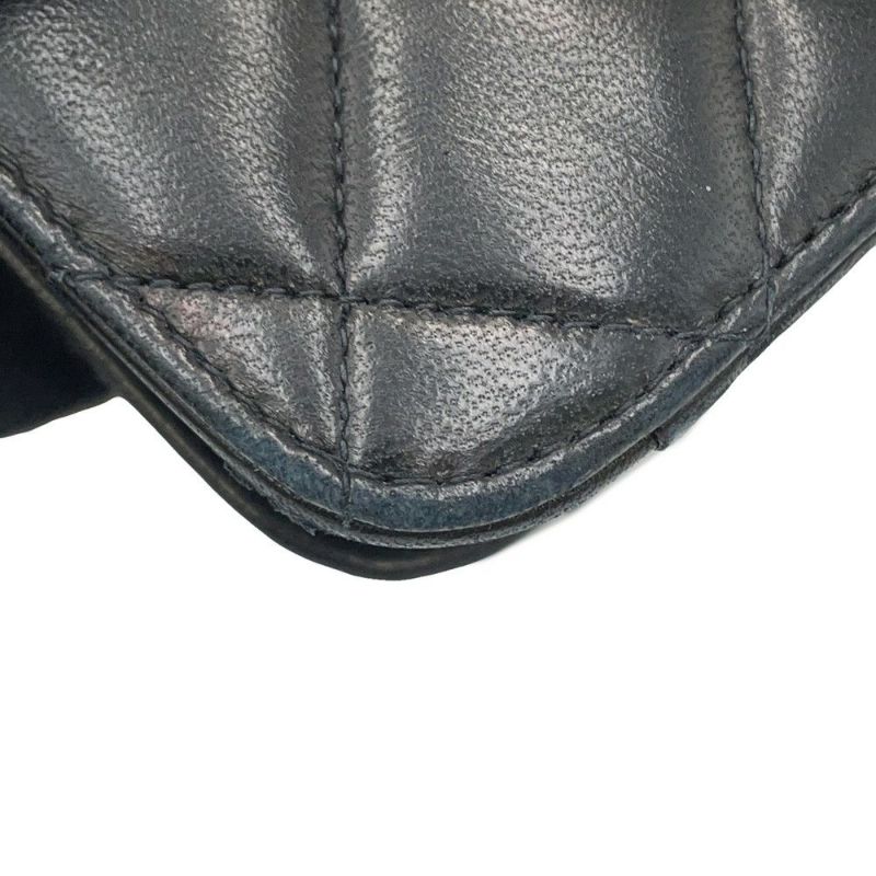 シャネル チェーンショルダーバッグ マトラッセ ココマーク プッシュロック ラムスキン A03570 CHANEL 黒