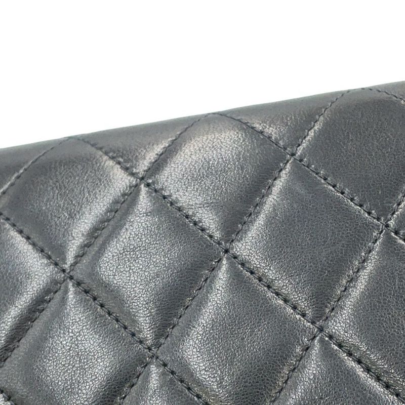 シャネル チェーンショルダーバッグ マトラッセ ココマーク プッシュロック ラムスキン A03570 CHANEL 黒