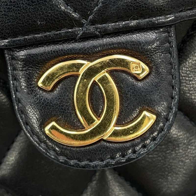 シャネル チェーンショルダーバッグ マトラッセ ココマーク プッシュロック ラムスキン A03570 CHANEL 黒