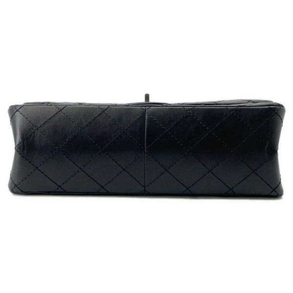 シャネル チェーンショルダーバッグ マトラッセ 2.55 ダブルフラップ エイジドカーフレザー A37590 CHANEL 黒