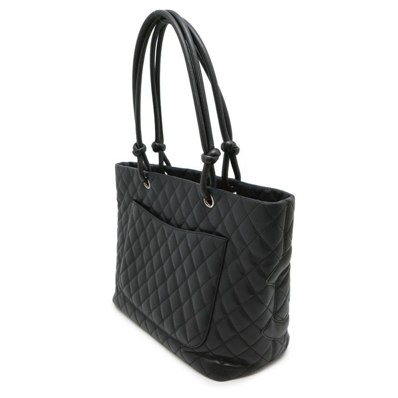 シャネル トートバッグ カンボンライン ラージトート ココマーク レザー A25169 CHANEL 黒