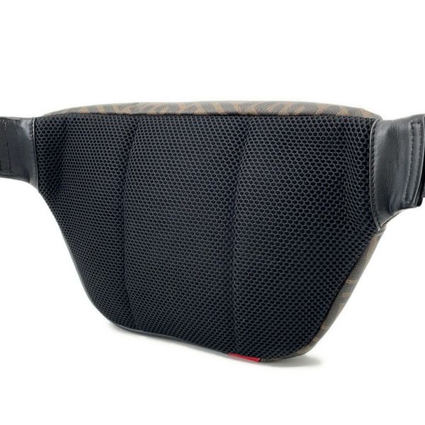 フェンディ ボディバッグ ズッカ柄 PVC レザー 7VA434 FENDI ウエストバッグ ウエストポーチ 黒