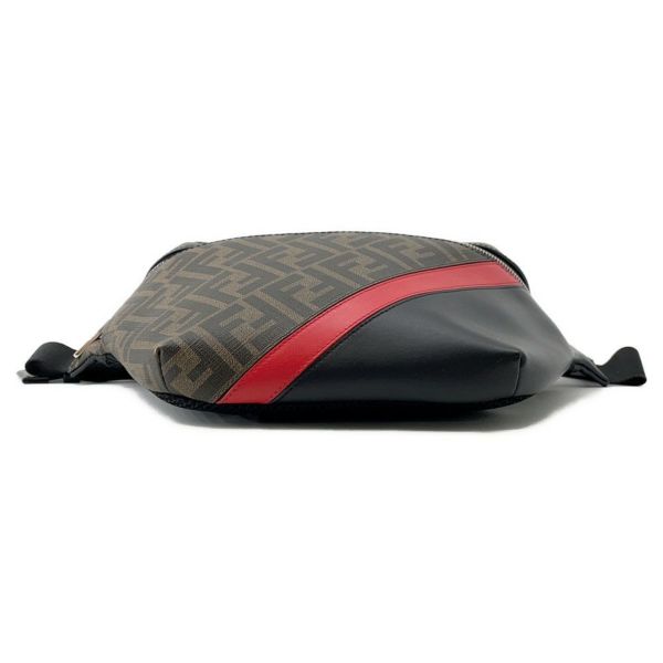 フェンディ ボディバッグ ズッカ柄 PVC レザー 7VA434 FENDI ウエストバッグ ウエストポーチ 黒