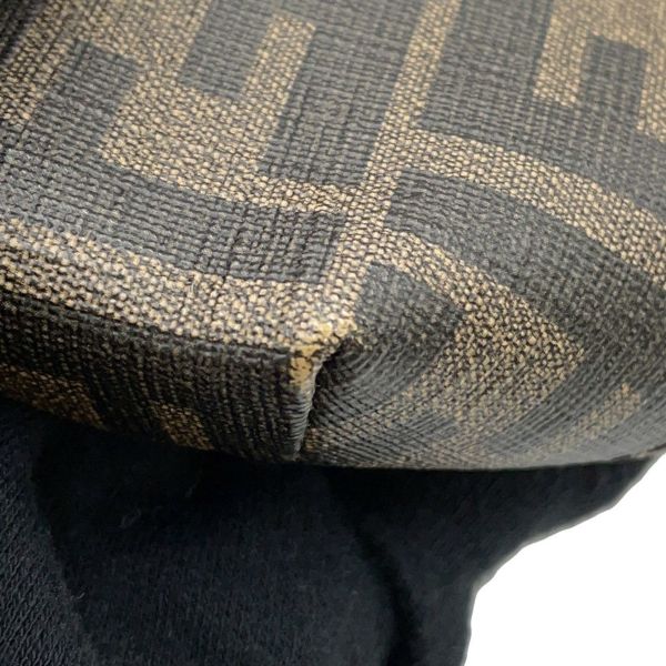 フェンディ ボディバッグ ズッカ柄 PVC レザー 7VA434 FENDI ウエストバッグ ウエストポーチ 黒