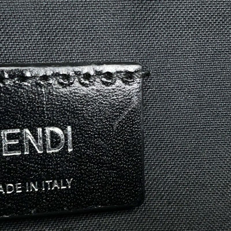 フェンディ ボディバッグ ズッカ柄 PVC レザー 7VA434 FENDI ウエストバッグ ウエストポーチ 黒