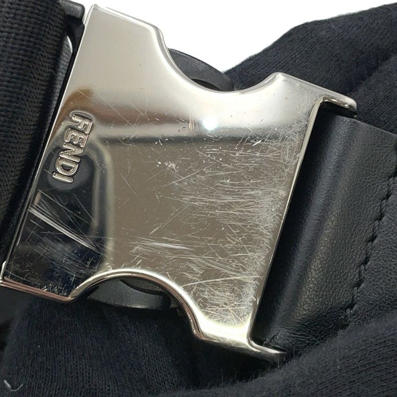 フェンディ ボディバッグ ズッカ柄 PVC レザー 7VA434 FENDI ウエストバッグ ウエストポーチ 黒