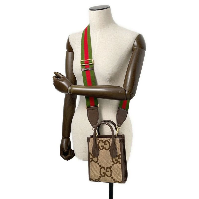 グッチ ハンドバッグ ジャンボGG ミニ キャンバス レザー 699406 GUCCI 2way