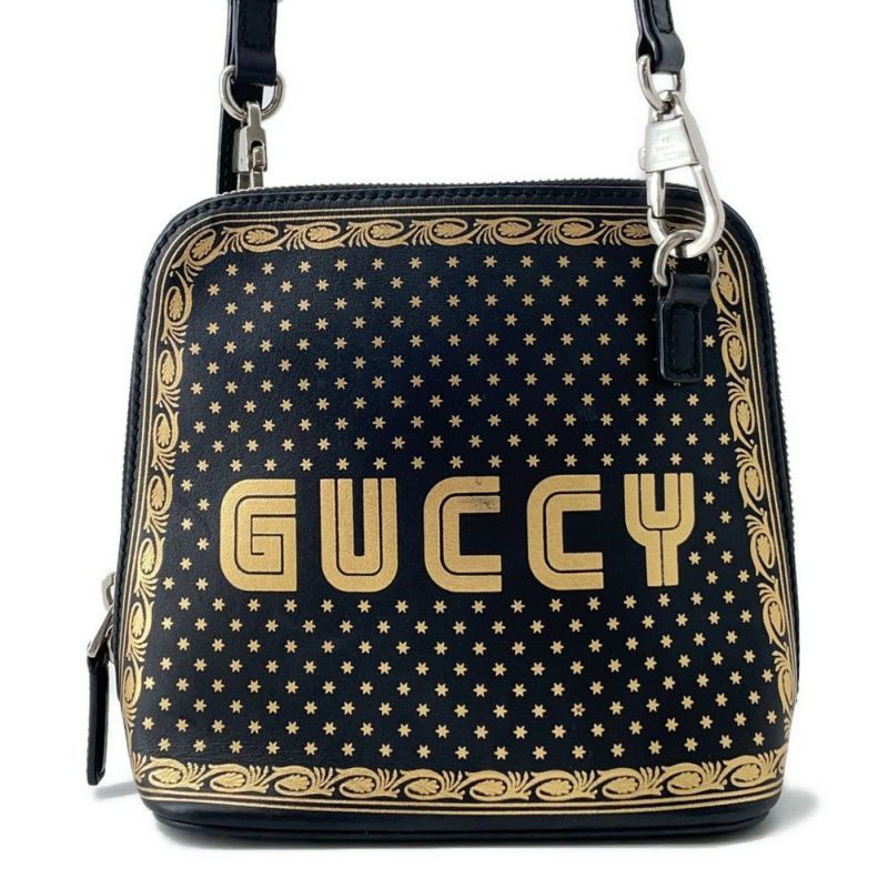 グッチ ショルダーバッグ SEGAコラボ GUCCYプリント 511189 GUCCI 黒