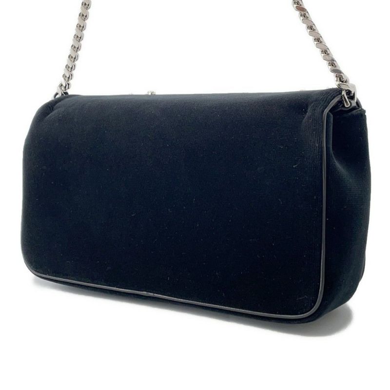 バーバリー チェーンショルダーバッグ LOLA ローラバッグ ベルベット ラインストーン BURBERRY 黒 ワンショルダー