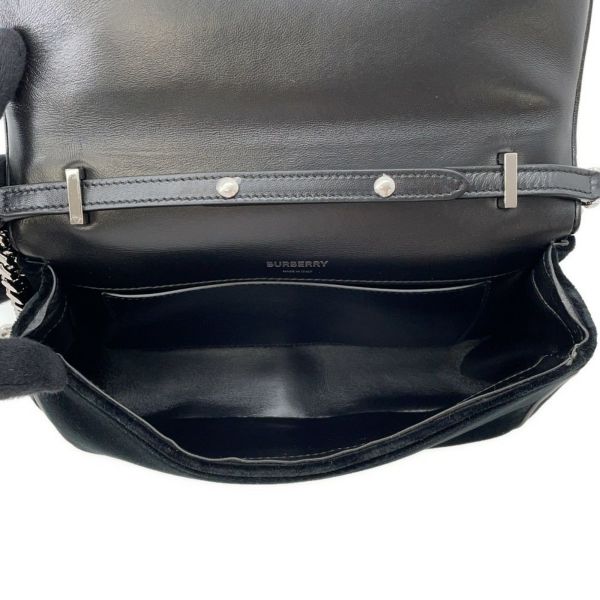 バーバリー チェーンショルダーバッグ LOLA ローラバッグ ベルベット ラインストーン BURBERRY 黒 ワンショルダー