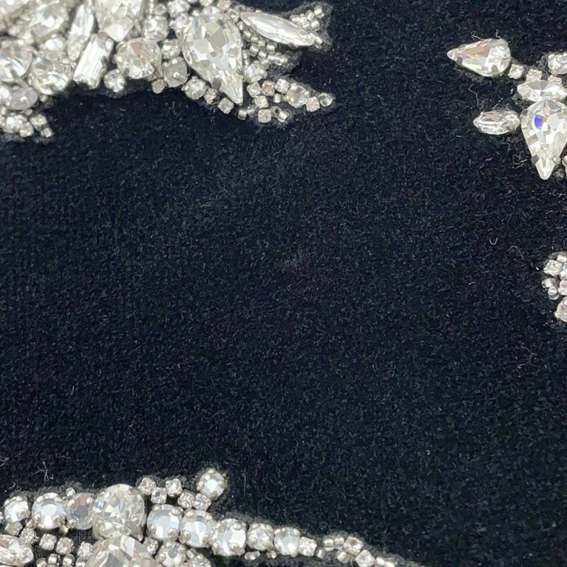 バーバリー チェーンショルダーバッグ LOLA ローラバッグ ベルベット ラインストーン BURBERRY 黒 ワンショルダー