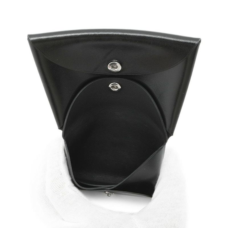 エルメス コインケース カルヴィ デュオ ブラック/シルバー金具 ボックスカーフ W刻印 財布 黒