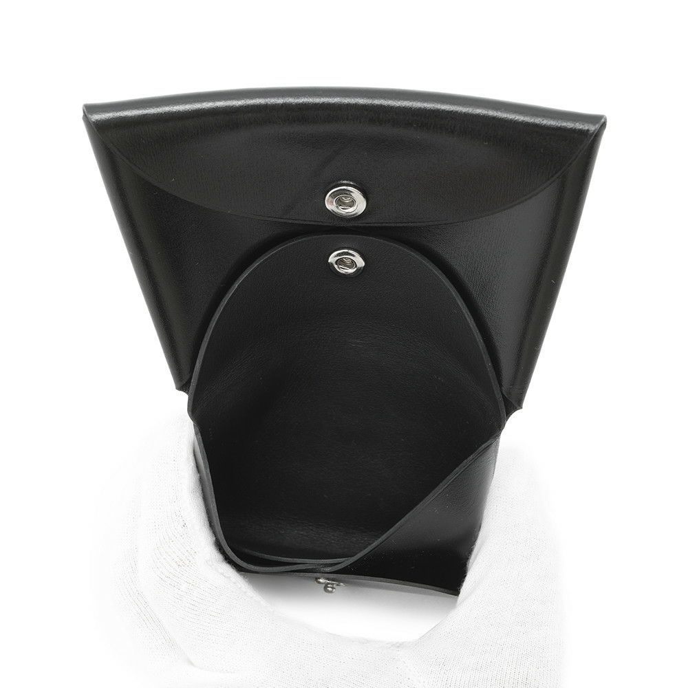 エルメス コインケース カルヴィ デュオ ブラック/シルバー金具 ボックスカーフ W刻印 財布 黒