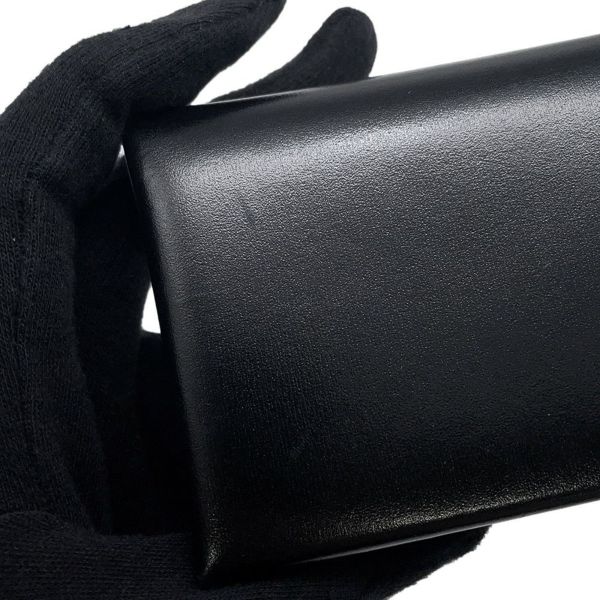 エルメス コインケース カルヴィ デュオ ブラック/シルバー金具 ボックスカーフ W刻印 財布 黒