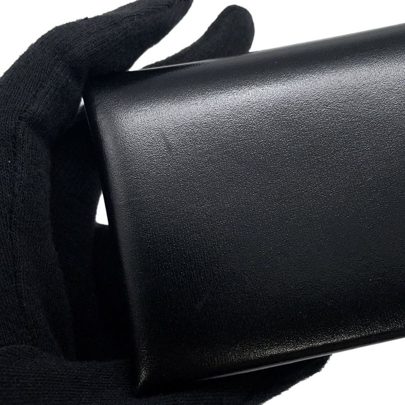 エルメス コインケース カルヴィ デュオ ブラック/シルバー金具 ボックスカーフ W刻印 財布 黒