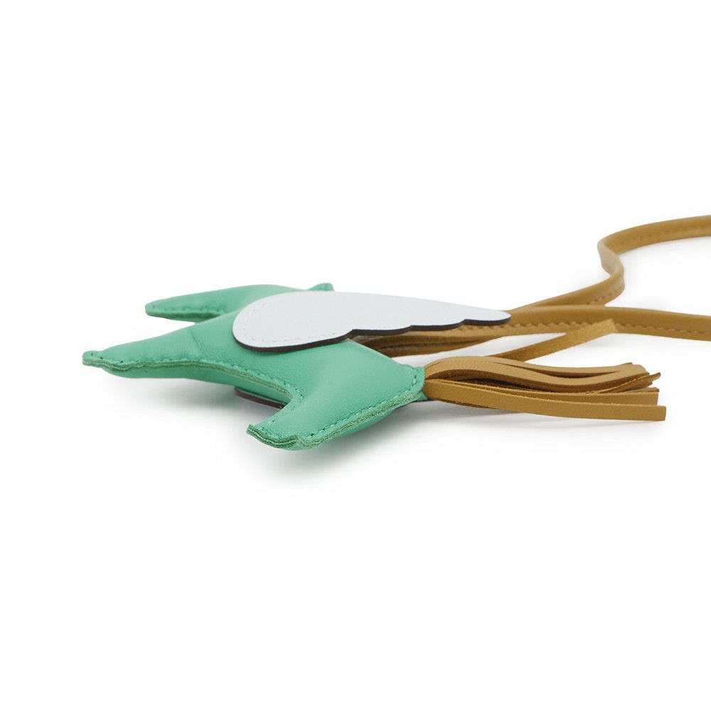 エルメス バッグチャーム ロデオPM ペガサス ミント/セサミ/ブルーブリュム ラムスキン B刻印