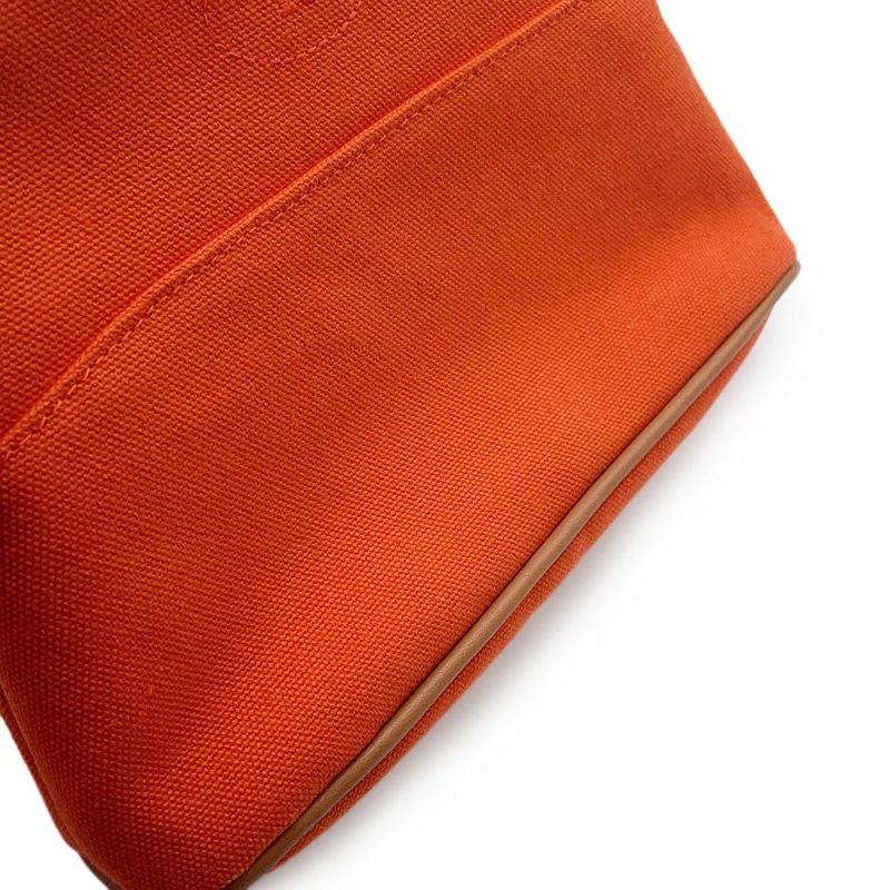 エルメス ポーチ ボリードポーチ ミニ オレンジ/シルバー金具 キャンバス HERMES 小物入れ