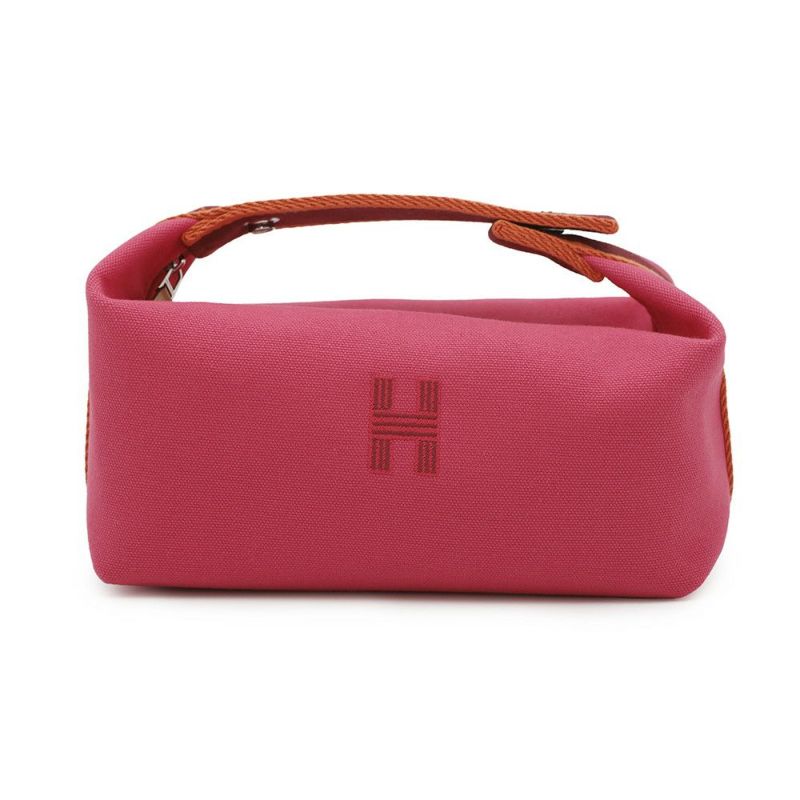 エルメス ポーチ ブリッド・ア・ブラックPM ハイビスカス/シルバー金具 キャンバス HERMES バッグ 小物入れ