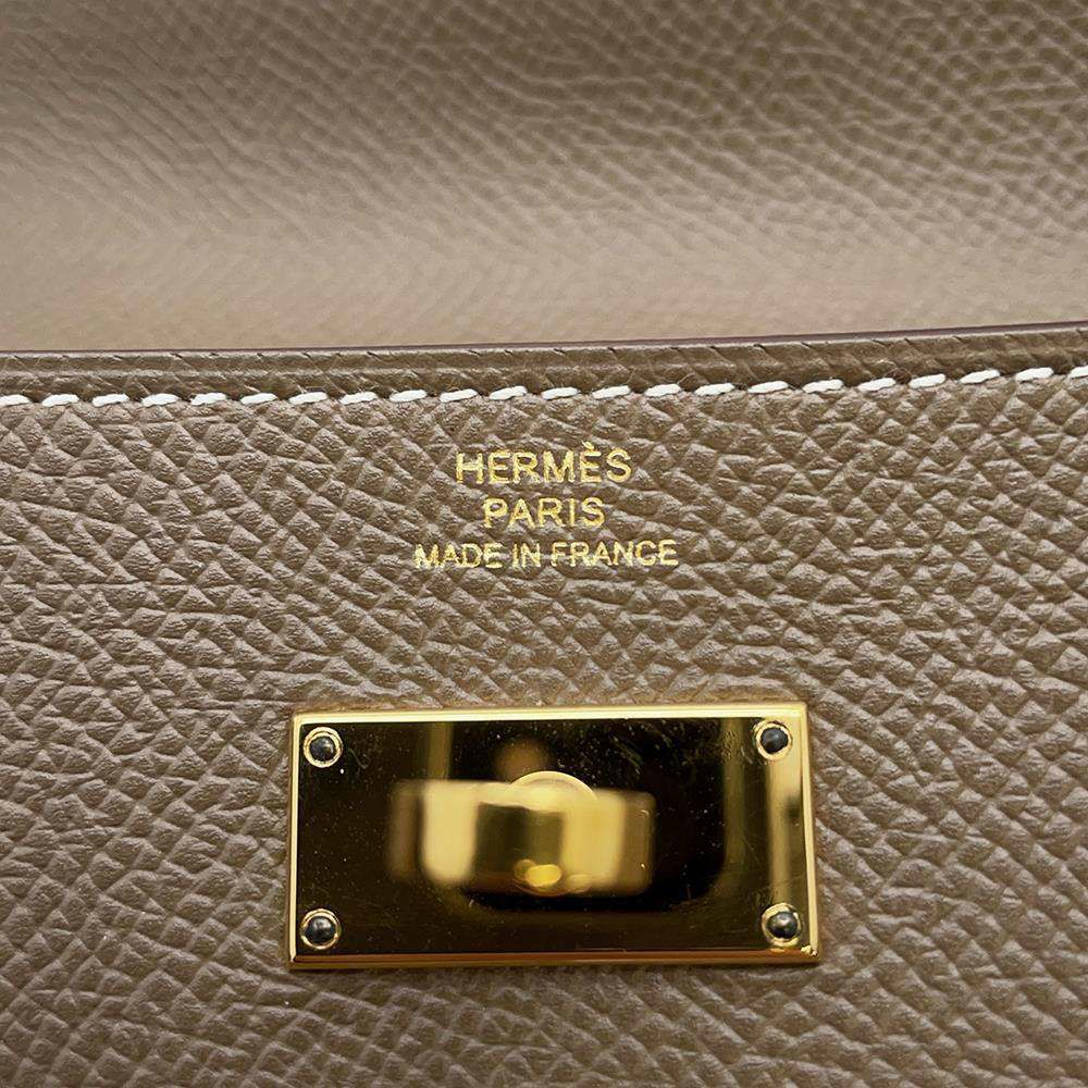 エルメス 長財布 ケリーウォレット ロング エトゥープ/ゴールド金具 ヴォーエプソン C刻印