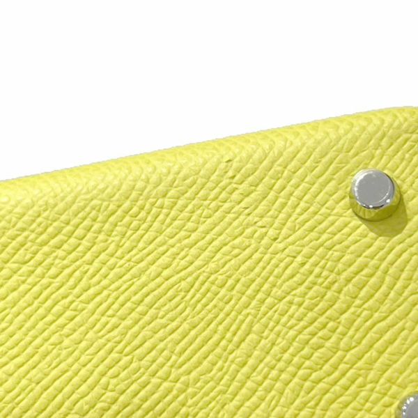 エルメス ハンドバッグ ミニケリー 外縫い ライム/シルバー金具 エプソン B刻印 HERMES Kelly 2wayバッグ