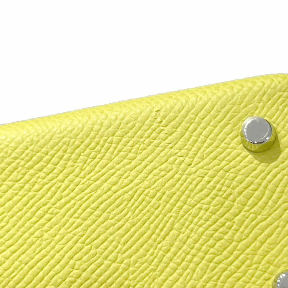 エルメス ハンドバッグ ミニケリー 外縫い ライム/シルバー金具 エプソン B刻印 HERMES Kelly 2wayバッグ