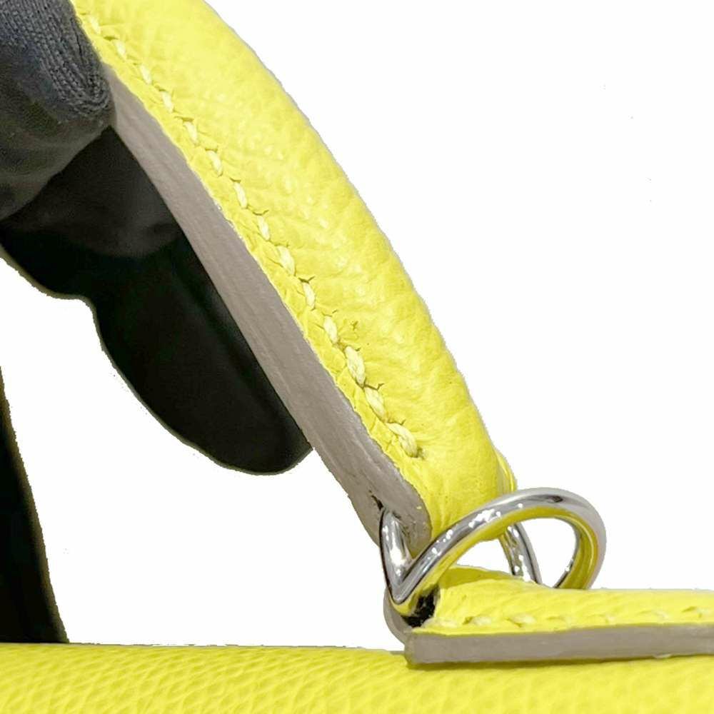 エルメス ハンドバッグ ミニケリー 外縫い ライム/シルバー金具 エプソン B刻印 HERMES Kelly 2wayバッグ