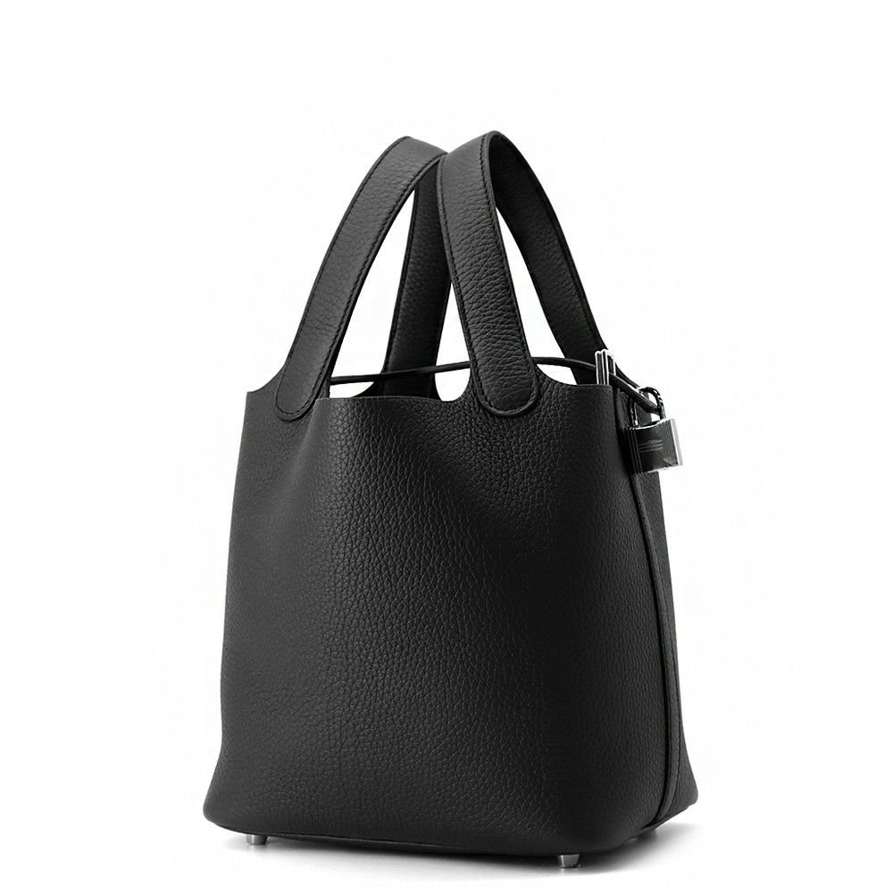 エルメス ハンドバッグ ピコタンロックPM ブラック/シルバー金具 トリヨンクレマンス K刻印 HERMES トートバッグ 黒