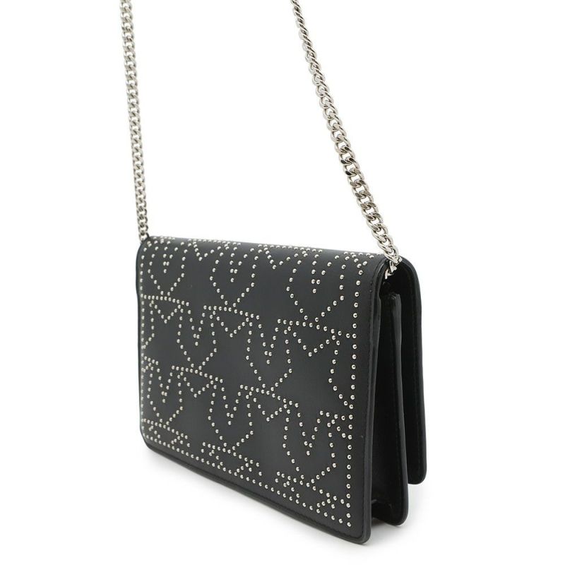 ジミーチュウ チェーンウォレット スター レザー JIMMY CHOO 黒 財布 星