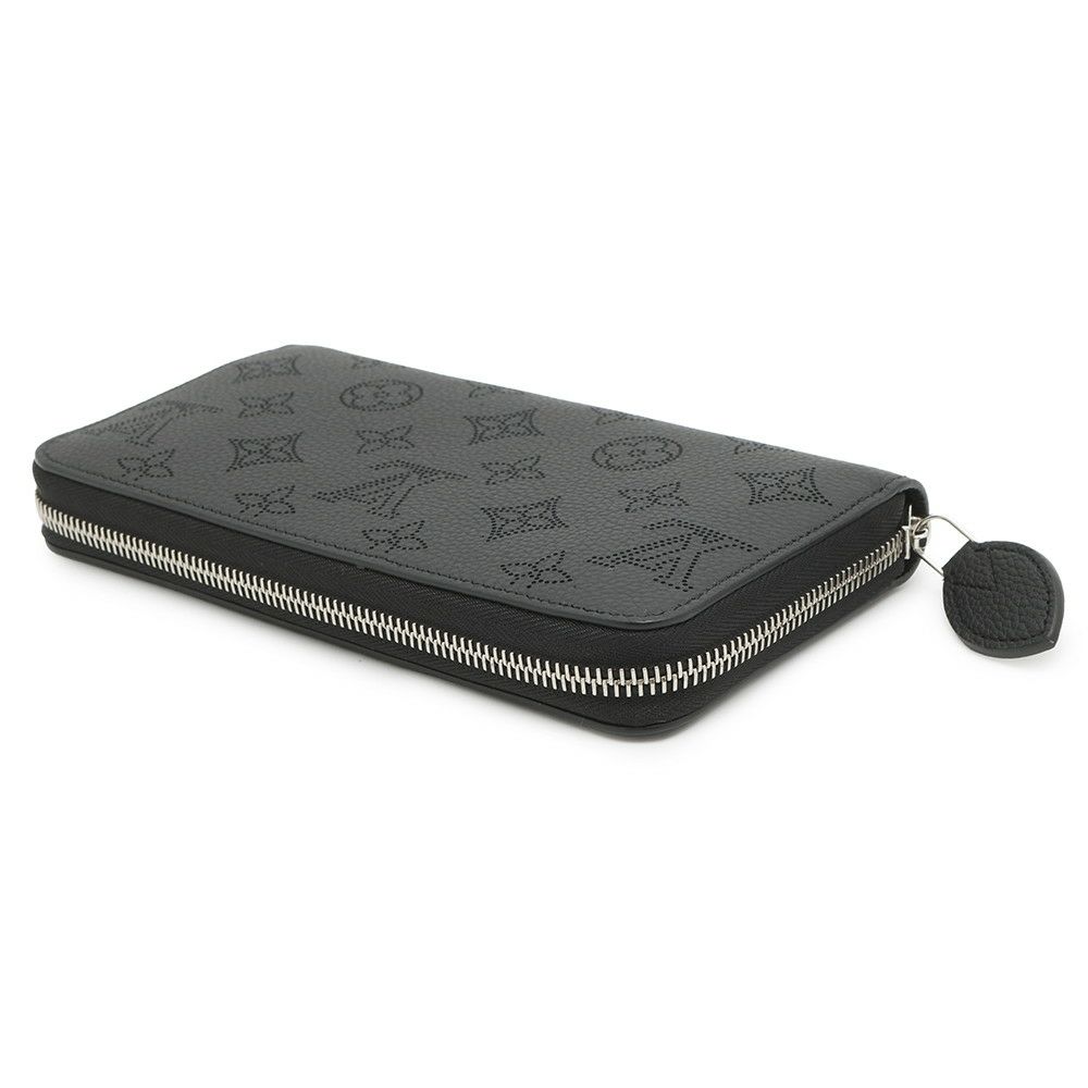 ルイヴィトン 長財布 モノグラム マヒナ ジッピー・ウォレット M61867 LOUIS VUITTON ブラック 黒