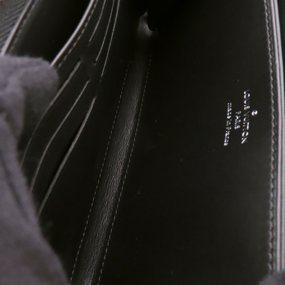 ルイヴィトン 長財布 モノグラム マヒナ ジッピー・ウォレット M61867 LOUIS VUITTON ブラック 黒