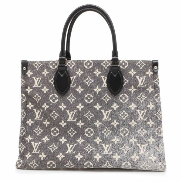 ルイヴィトン トートバッグ オンザゴーMM  モノグラム・ジャカード デニム M46448 LOUIS VUITTON  黒 白