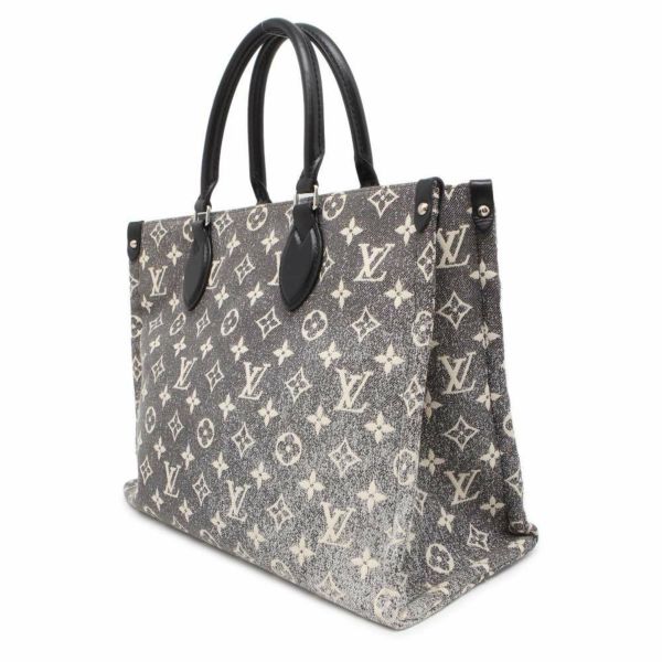 ルイヴィトン トートバッグ オンザゴーMM  モノグラム・ジャカード デニム M46448 LOUIS VUITTON  黒 白