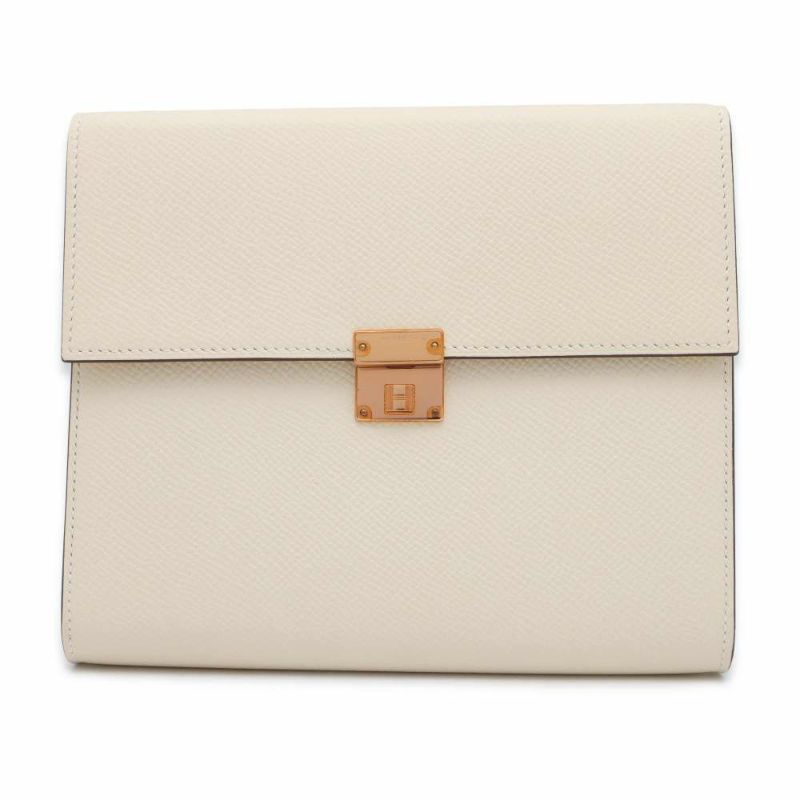 エルメス 財布 クリック16 ナタ/ピンクゴールド金具 ヴォーエプソン Z刻印 HERMES