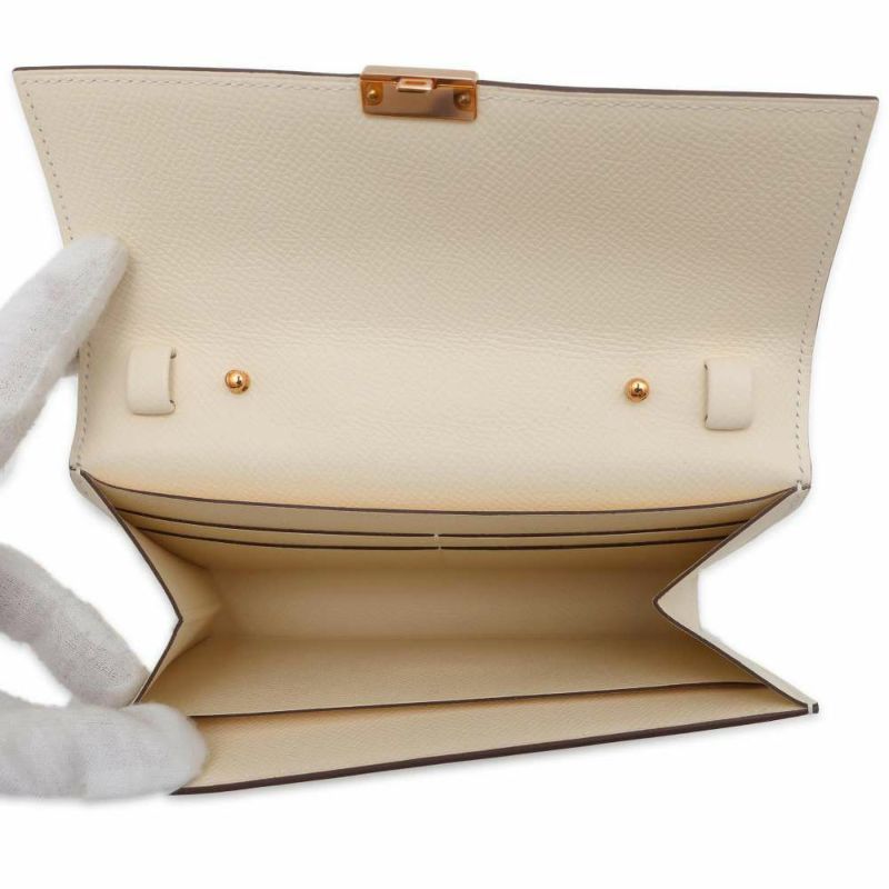 エルメス 財布 クリック16 ナタ/ピンクゴールド金具 ヴォーエプソン Z刻印 HERMES