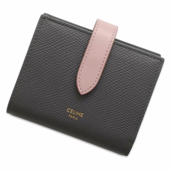 セリーヌ 二つ折り財布 スモールストラップウォレット カーフスキン 10H263BRU.10GV CELINE 財布