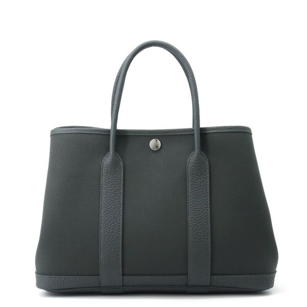 エルメス トートバッグ ガーデンパーティTPM ヴェールマングローブ/シルバー金具 トワルオフィシエ/ネゴンダ K刻印